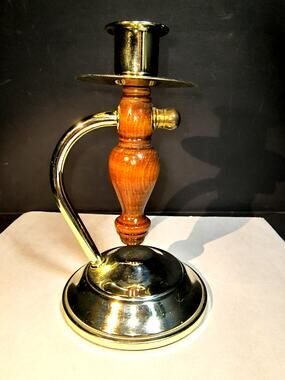 1656.  HomCo Metal and Wood Candle Sconce Holder